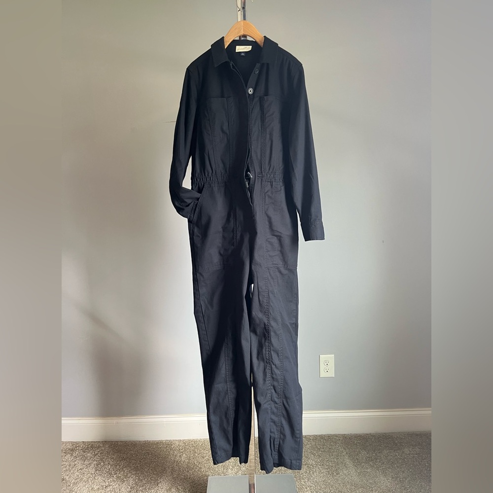 Universal Thread Black Long Sleeve Utility Button Up Jumpsuit 6